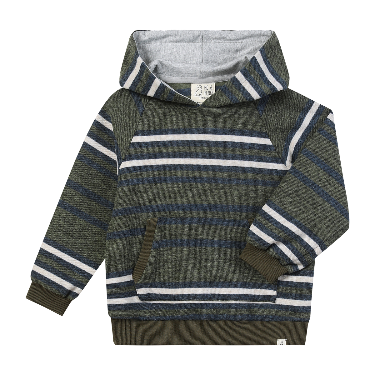 Oakdale Hooded Sweatshirt-Green/Navy Stripe