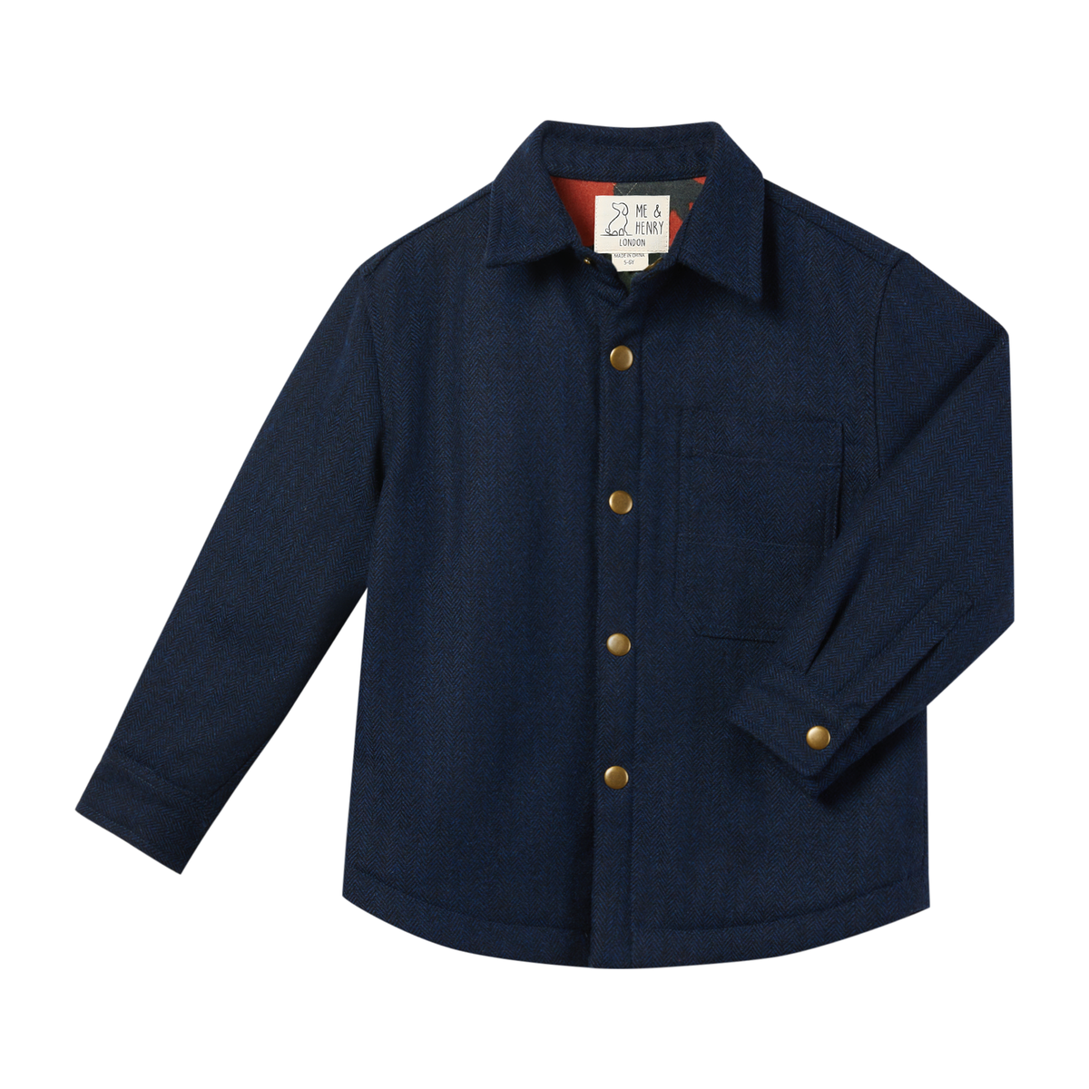 Hiker Padded Jacket- Navy plaid