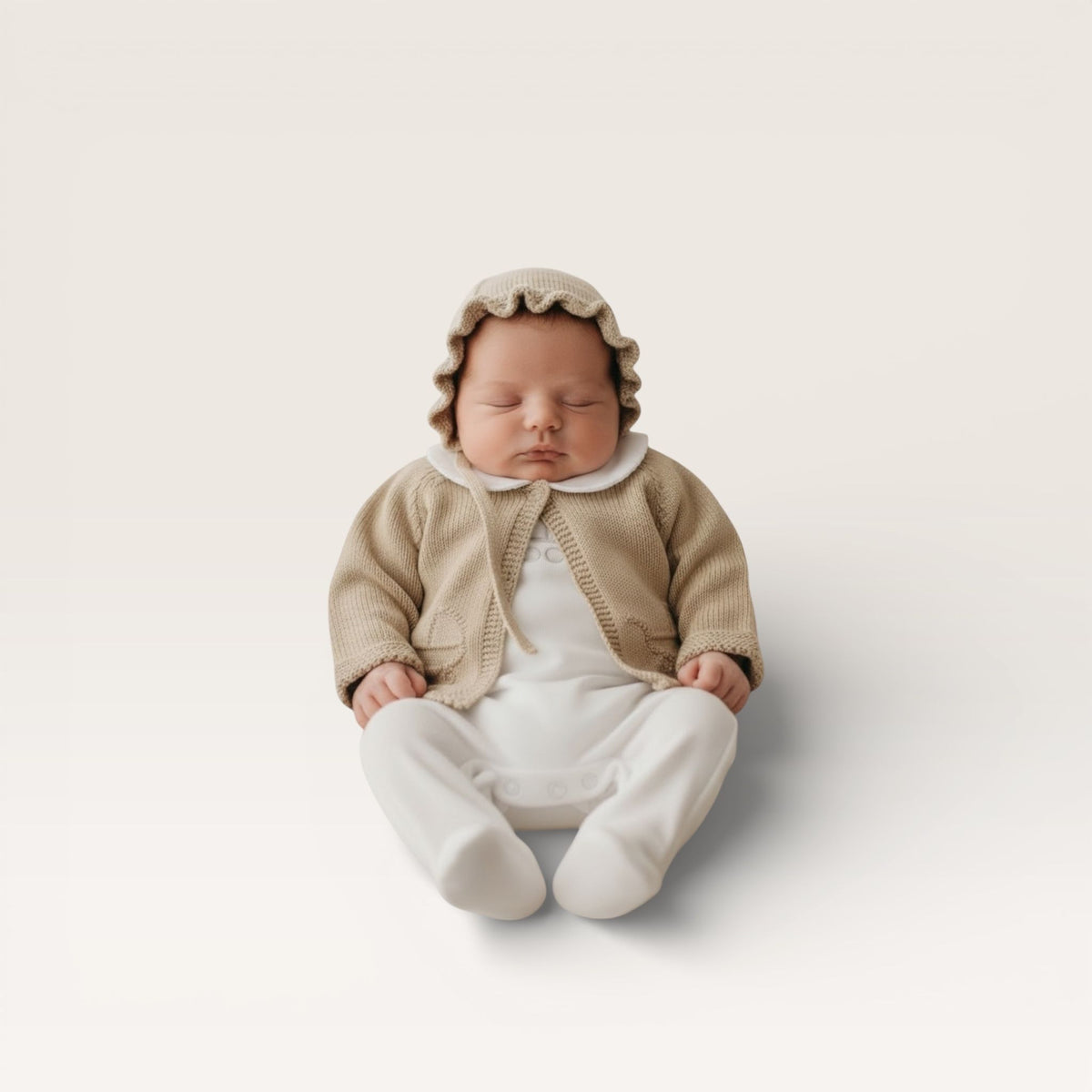 Mi Lucero Pima Footie with Pram Embroidery and Cardigan Set