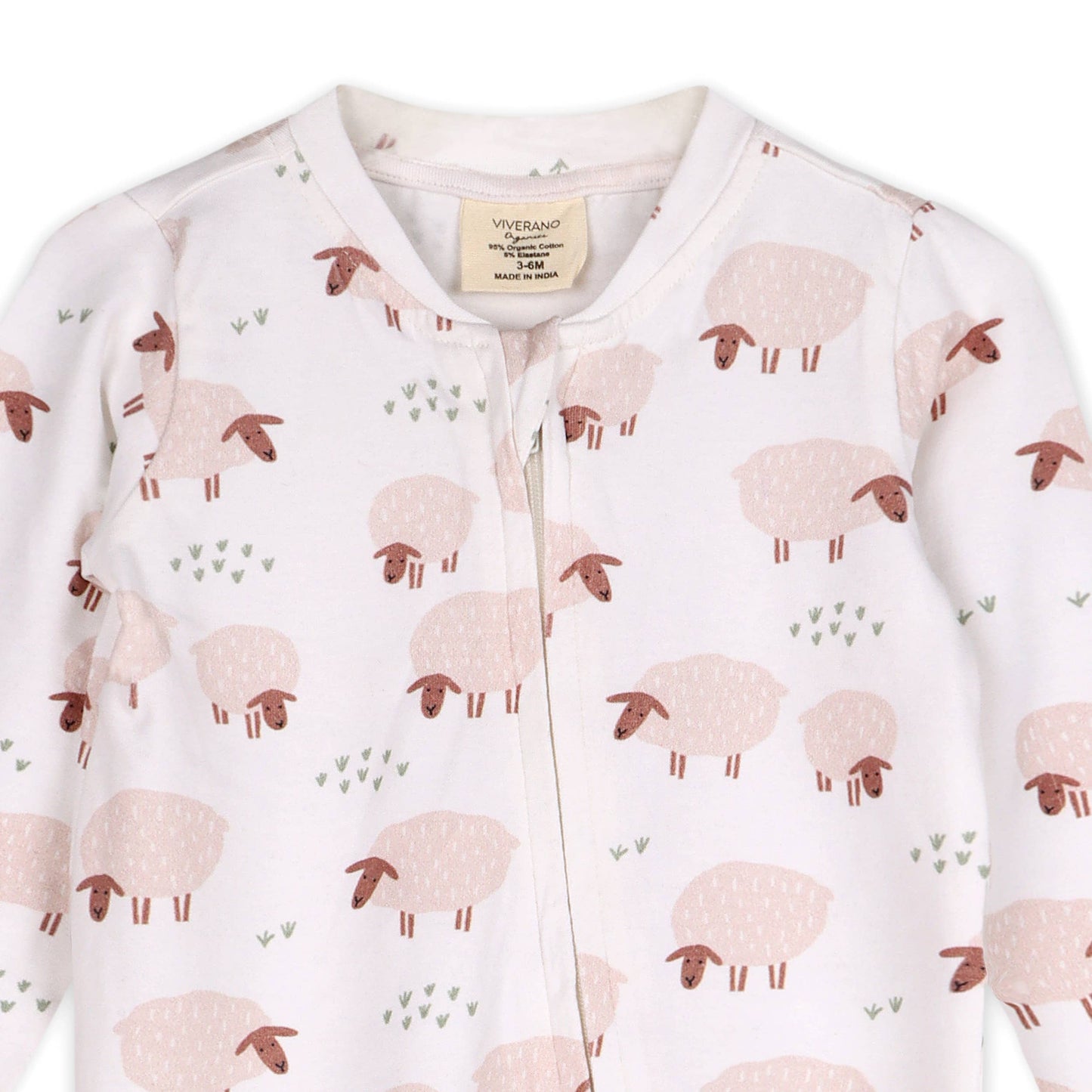 Sheep Zipper Baby Footie (Organic Jersey)