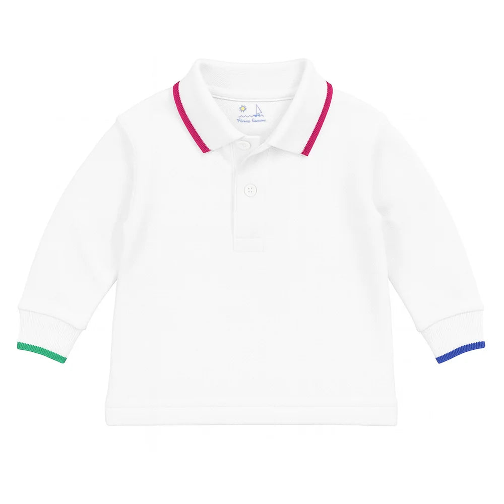 Florence Eiseman Multicolor Tipping Long Sleeve Polo