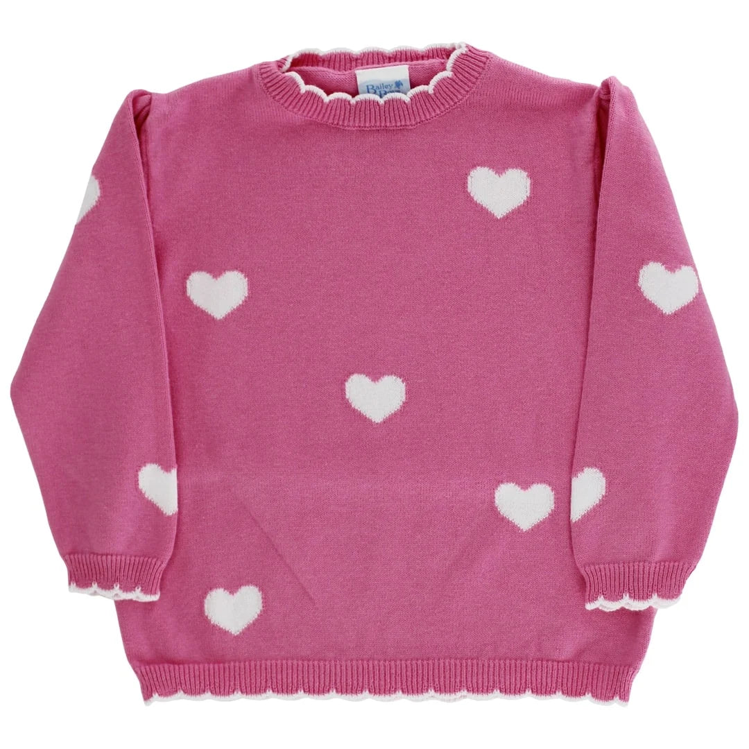 Bailey Boys Crew Neck Sweater - Heart Print