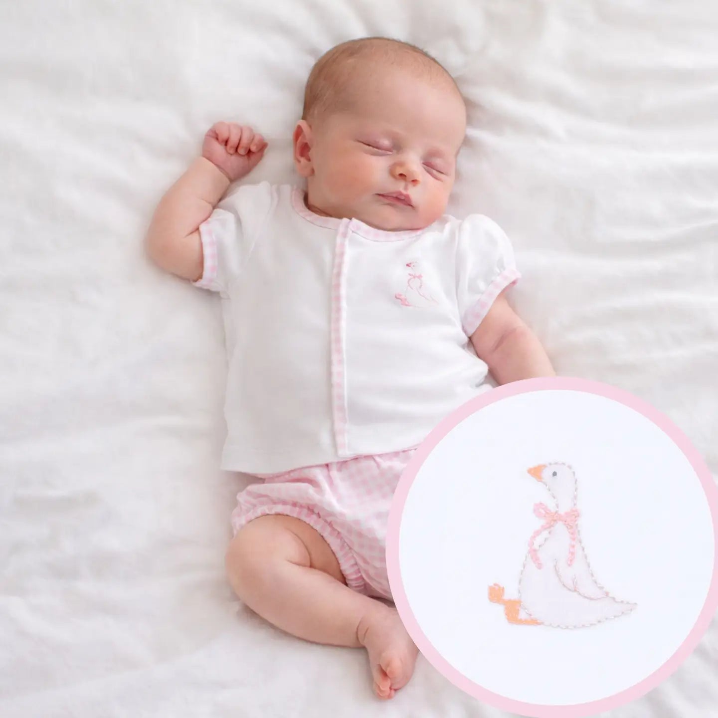 Magnolia Baby Silly Goose Pima cotton diaper cover set pink