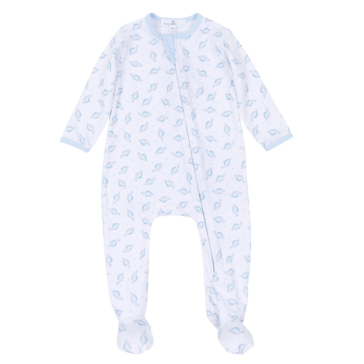 Magnolia Baby- Baby Dino Print Zip Footie