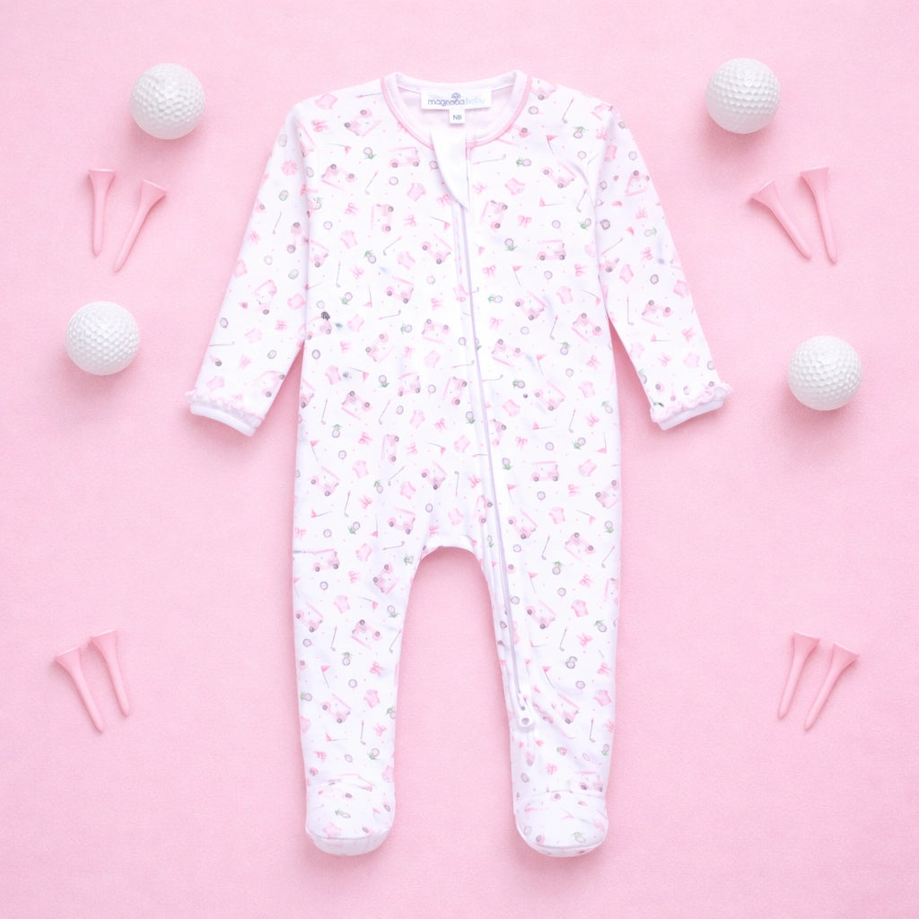 Magnolia Baby Little Golfer Print Footie