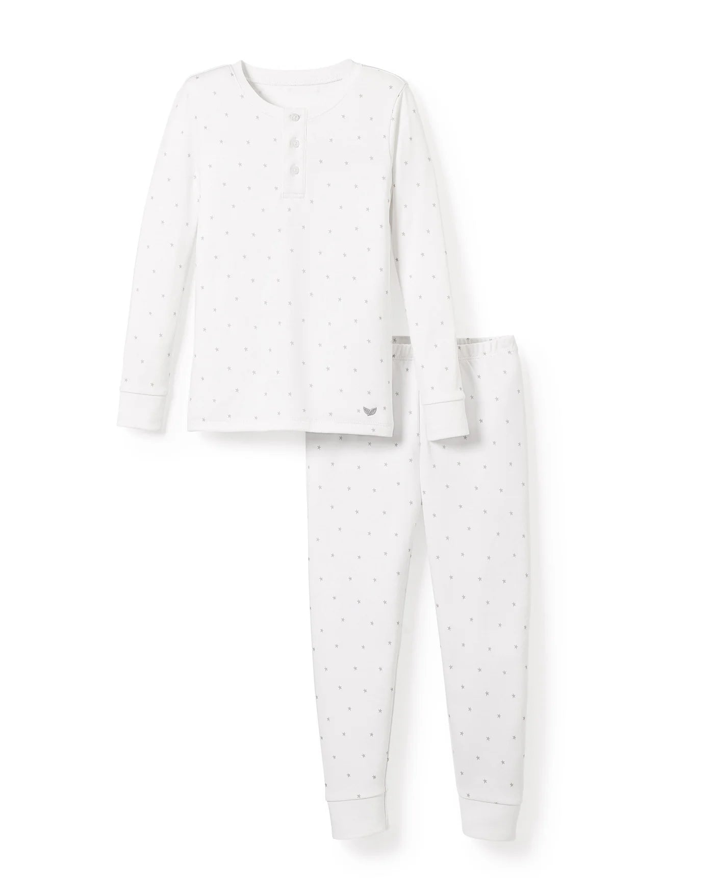 Petite Plume Pima Snug Fit Pajama Set in Grey Stars