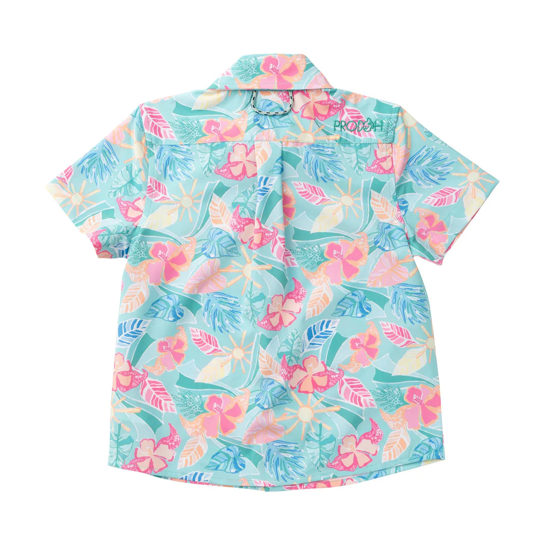 Prodoh Boys' Short Sleeve Button Down Shirt — Tropical Palm Print