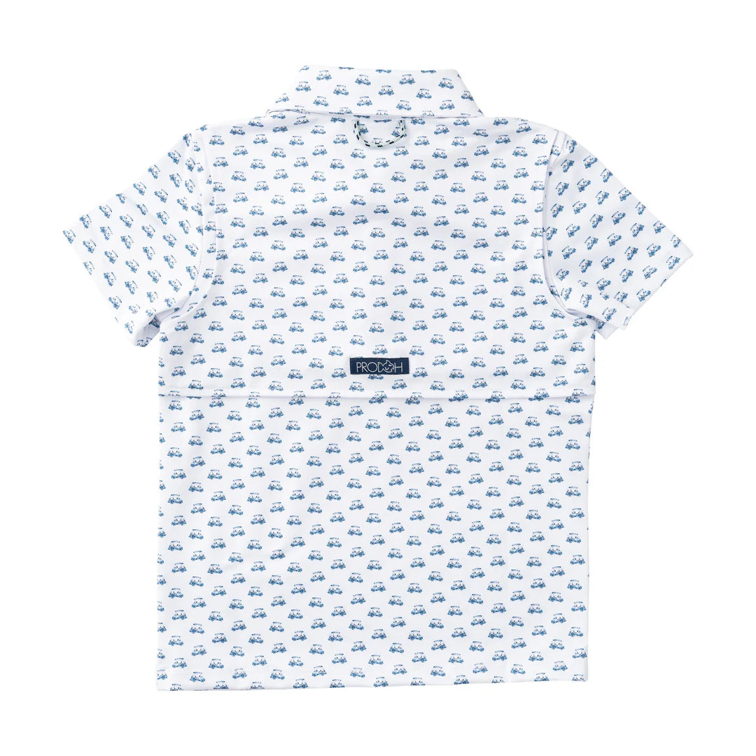Prodoh Boys' Short Sleeve Pro Performance Polo - Golf Cart Print