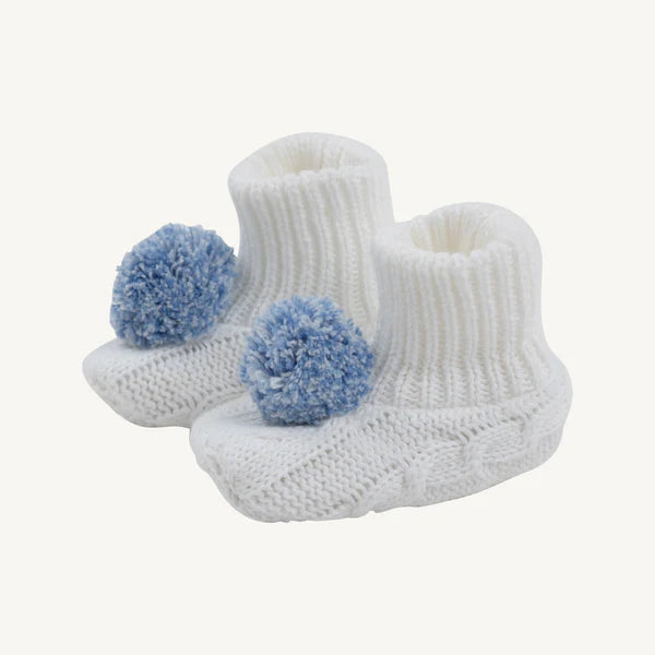 The Beaufort Bonnet Company Bryer baby booties blue