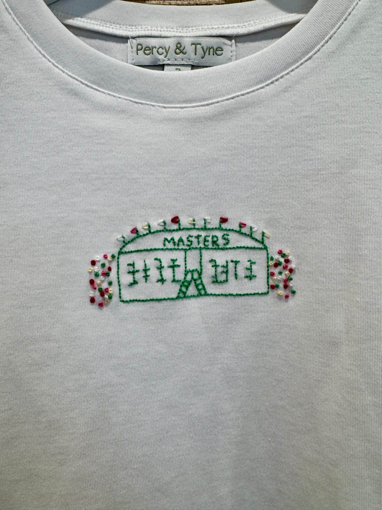 Percy & Tyne Embroidered Sleeve Tee-Bermuda Stripe with Golf