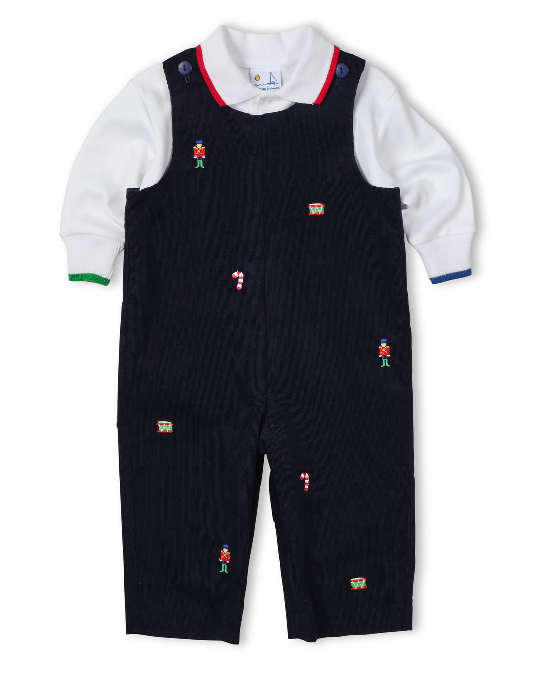 Corduroy Longall with Allover Embroidery and Multi Polo