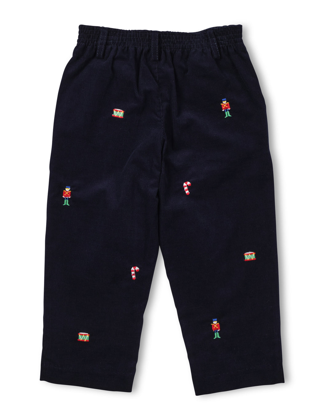 Corduroy Fake Fly Pant with Allover Embroidery
