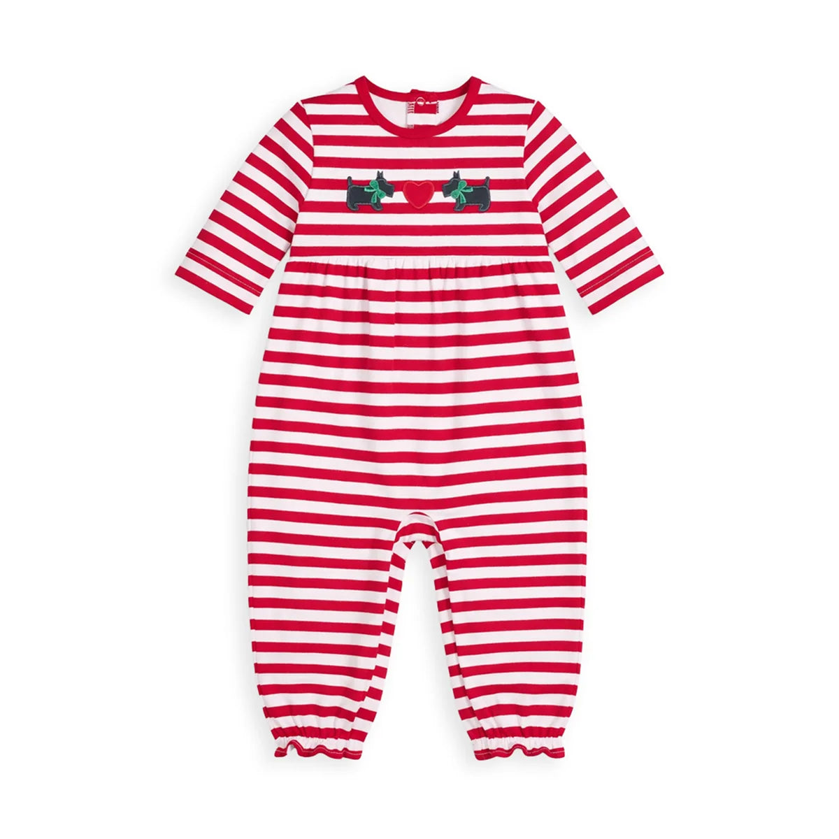 Florence Eiseman Stripe Knit Longall with Scotties & Heart