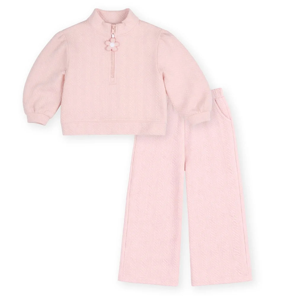 Florence Eiseman Cable Knit Half Zip Set