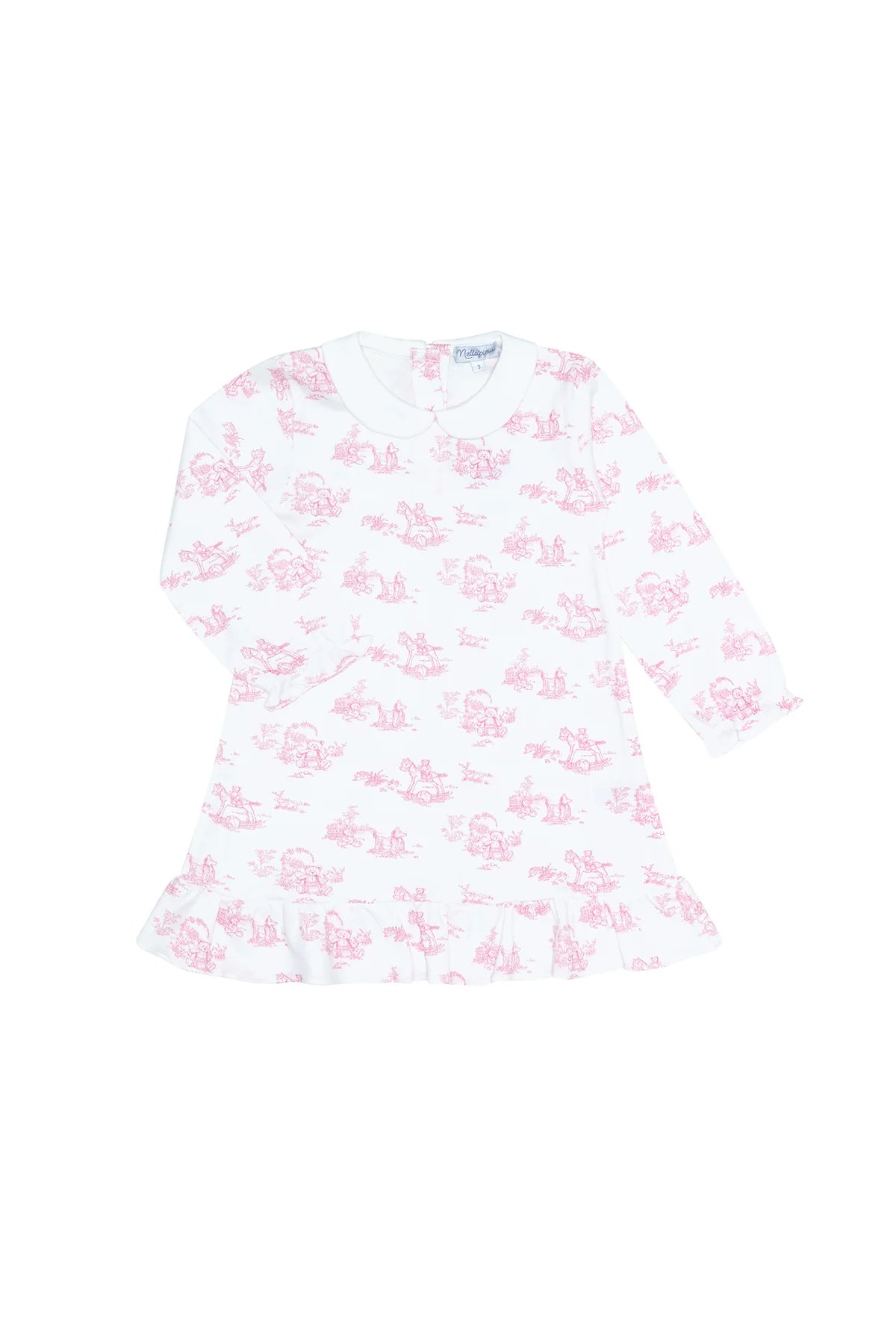 Nellapima Pink Toile Long Sleeve Playtime Dress