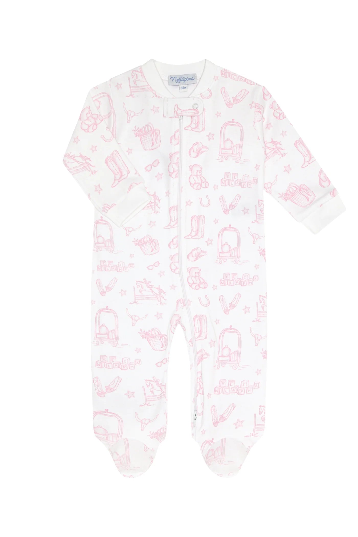 Nellapima Lone Star Toile Zipper Footie
