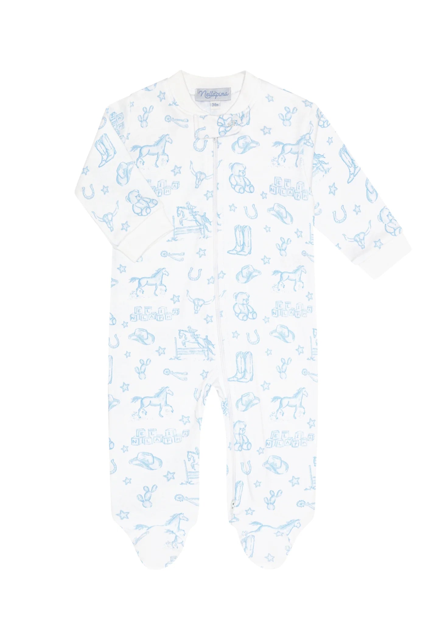 Nellapima Lone Star Toile Zipper Footie