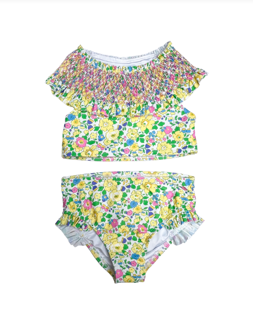 Percy & Tyne Smocked Addison 2 PC Swimsuit- Betsy Floral