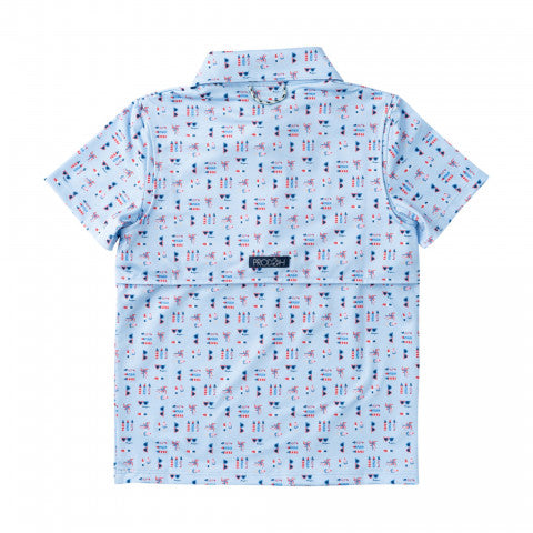 Prodoh Boys' Short Sleeve Performance Polo Shirt — Windsurfer Fourth Print