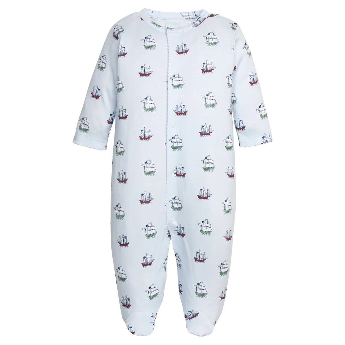 Little English Printed Footie- Pirate Sips