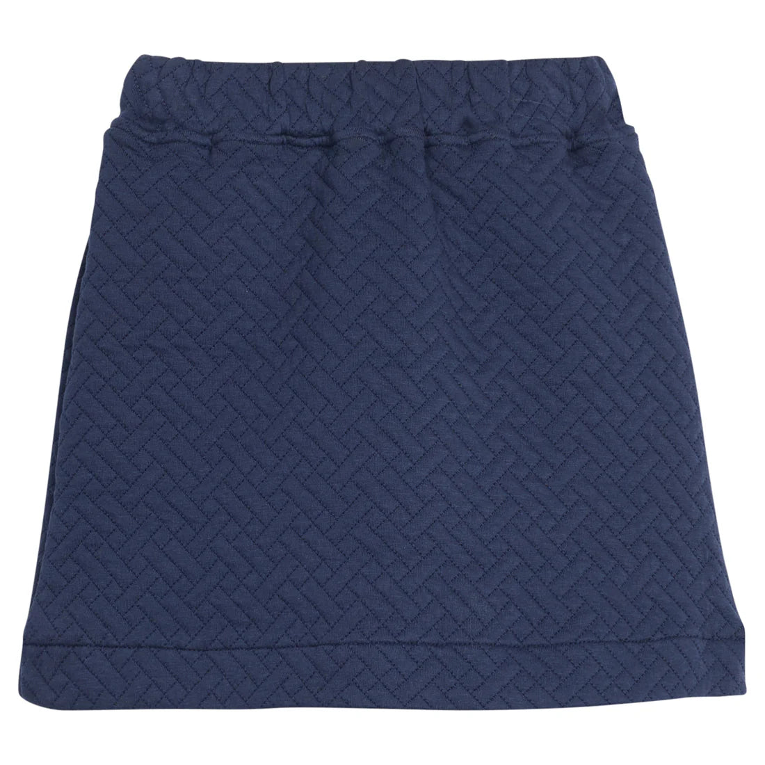 Bisby Quilted Mini Skirt-Navy Trellis