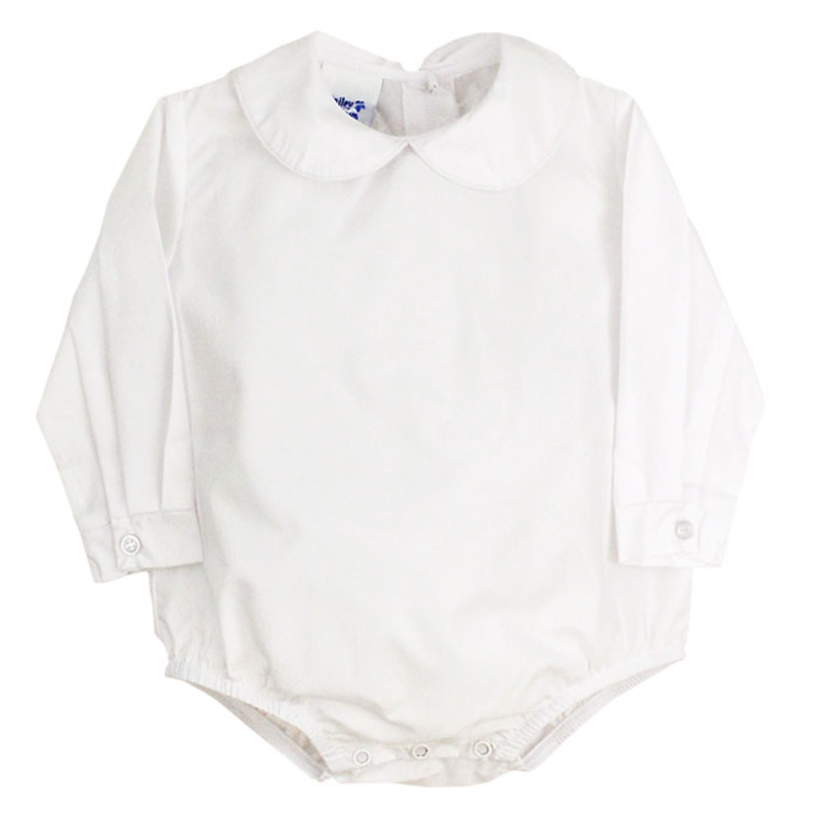 Bailey Boys White Boy's Long Sleeve Button Back Onsie