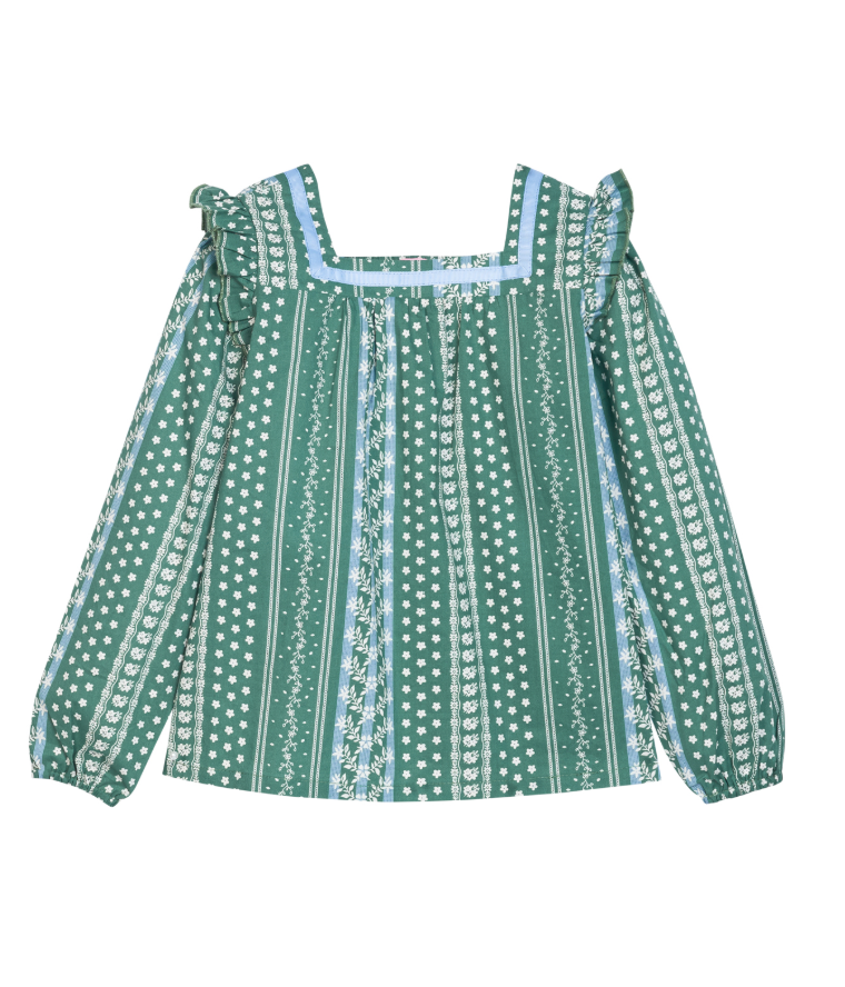 Bisby Adams Top- Fairfield Forest Stripe