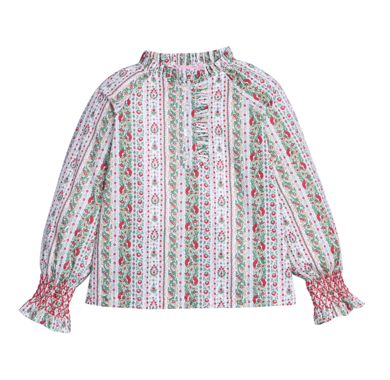 Bisby Shannon Top- St Moritz Floral Stripe