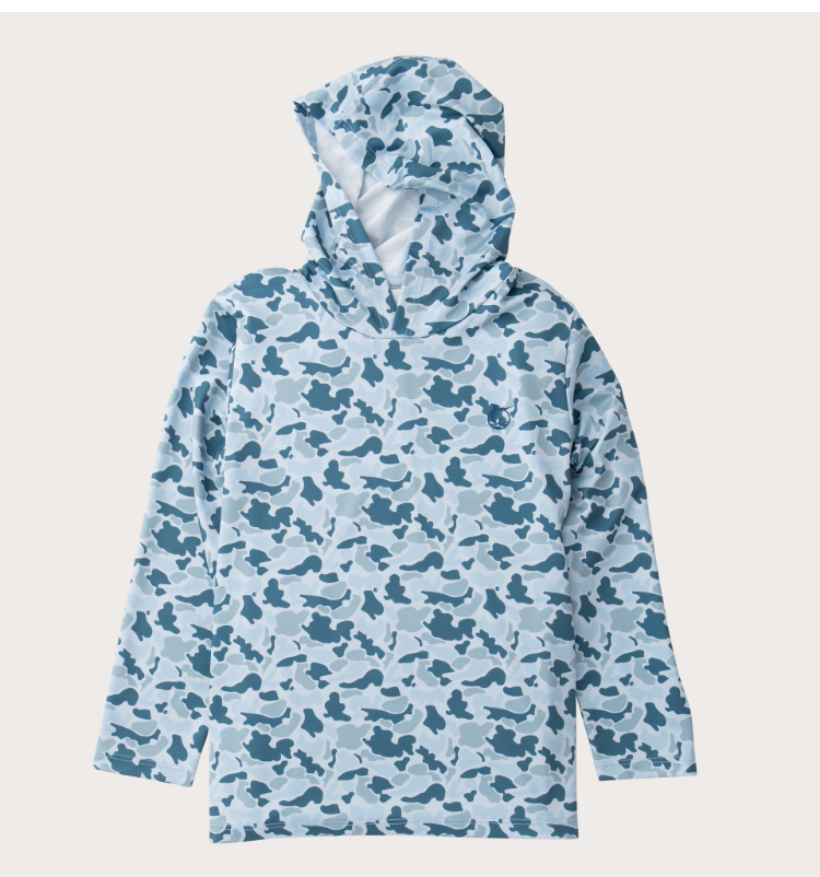Prodoh Pro Performance Hoodie Fishing Tee- Cool Blues Break Point Camo