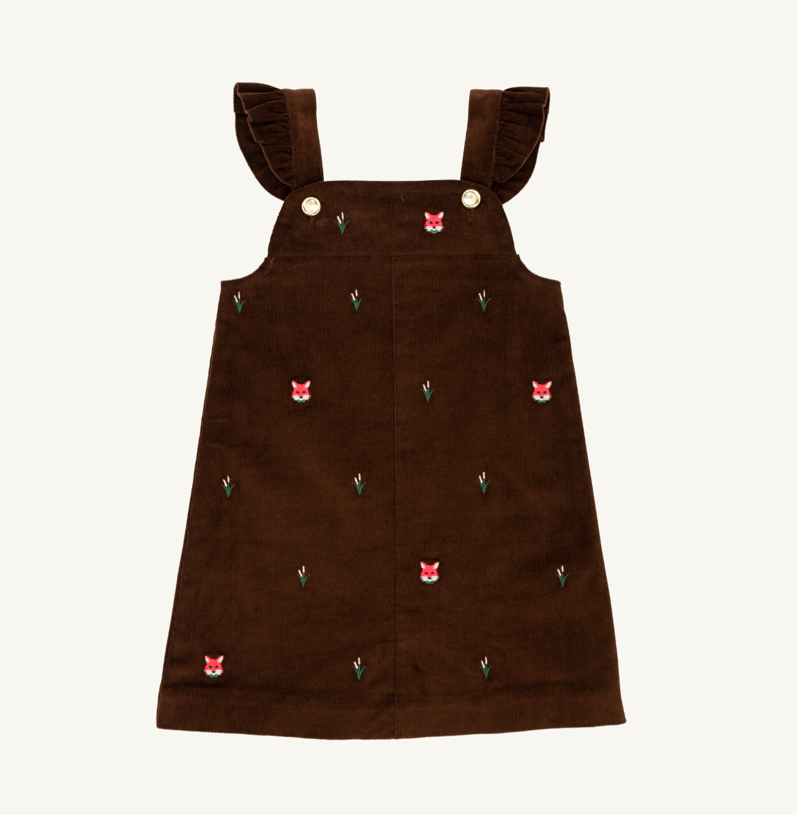 The Beaufort Bonnet Company Critter Julia Jumper- Corduroy Chelsea Chocolate/Foxes