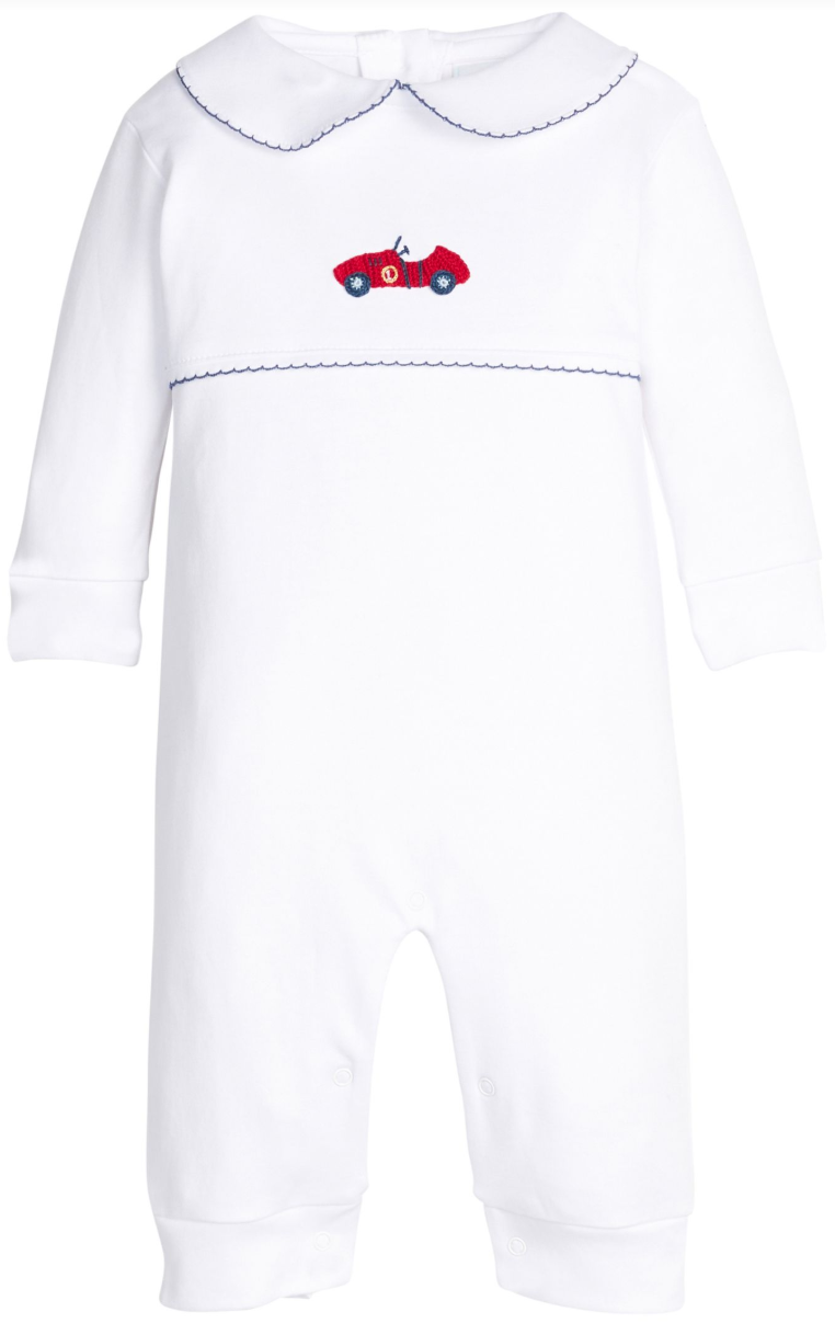 Little English Crochet Playsuit - Race Car