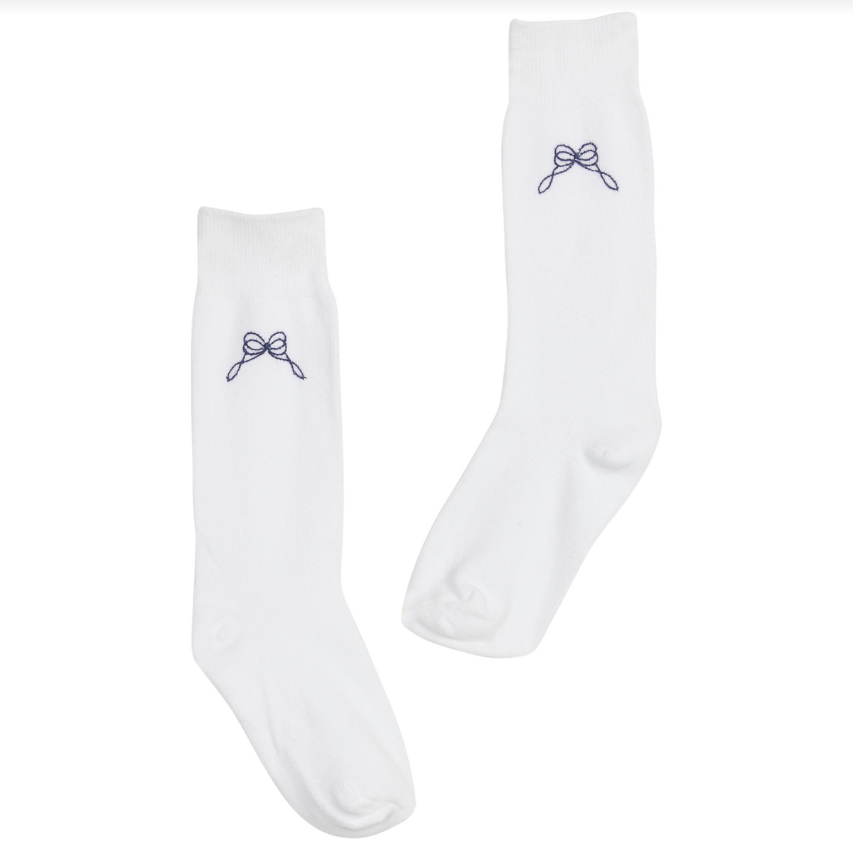 Little English Knee High Socks- Navy Bows