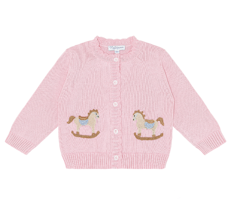 Nellapima Rocking Horse Embroidered Knit Cardigan