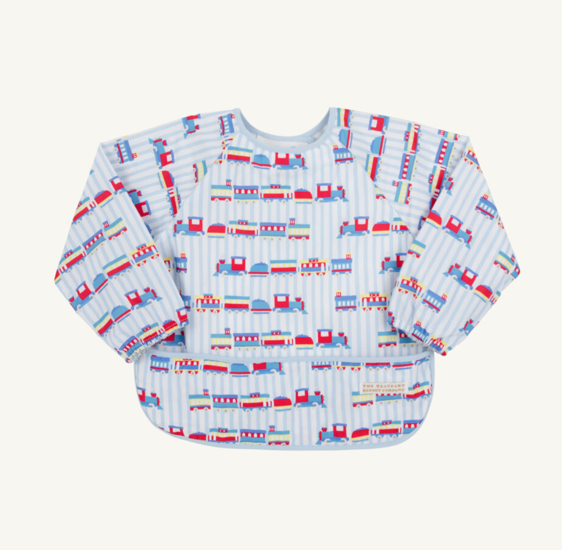 The Beaufort Bonnet Company Biscuit Bib Choo Choo Coming Through/Buckhead Blue