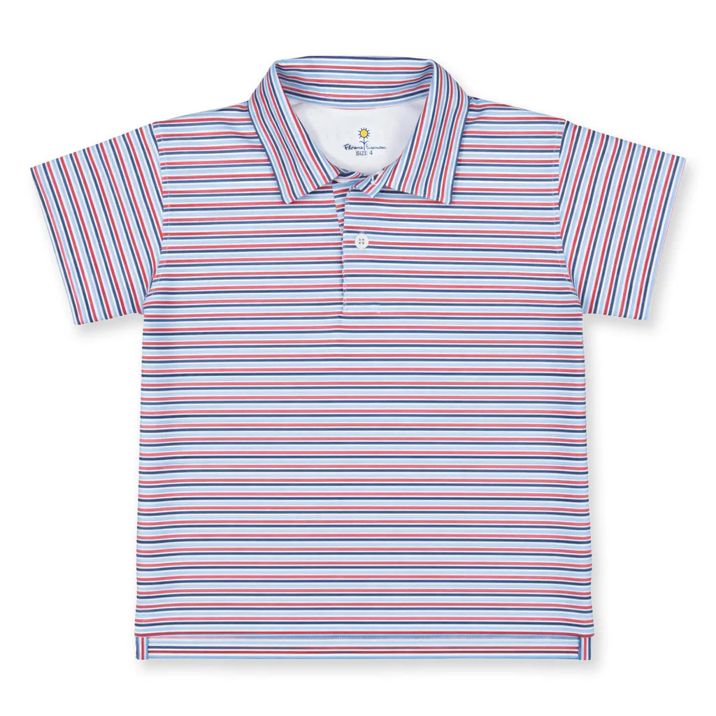 Florence Eiseman Stripe Print Performance Knit Polo
