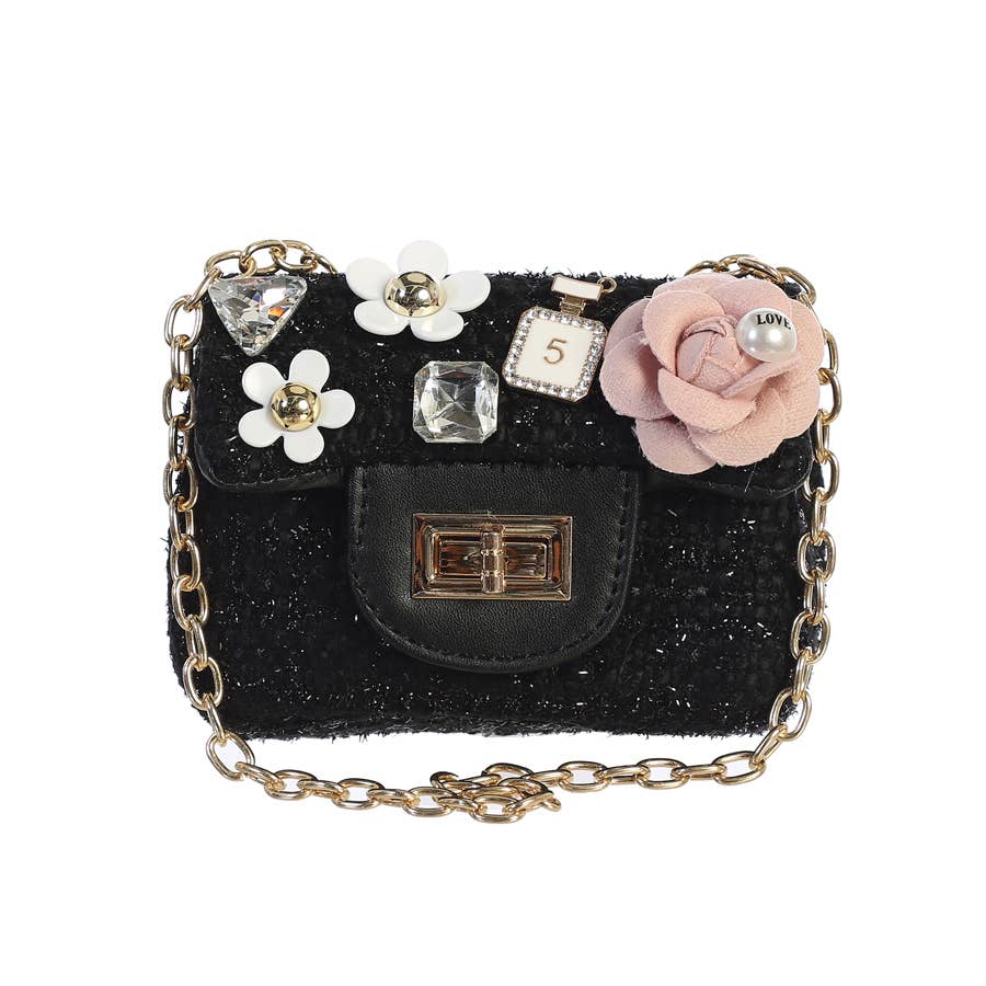 Dear Ellie Mini Tweed Purse with Adorable Charms