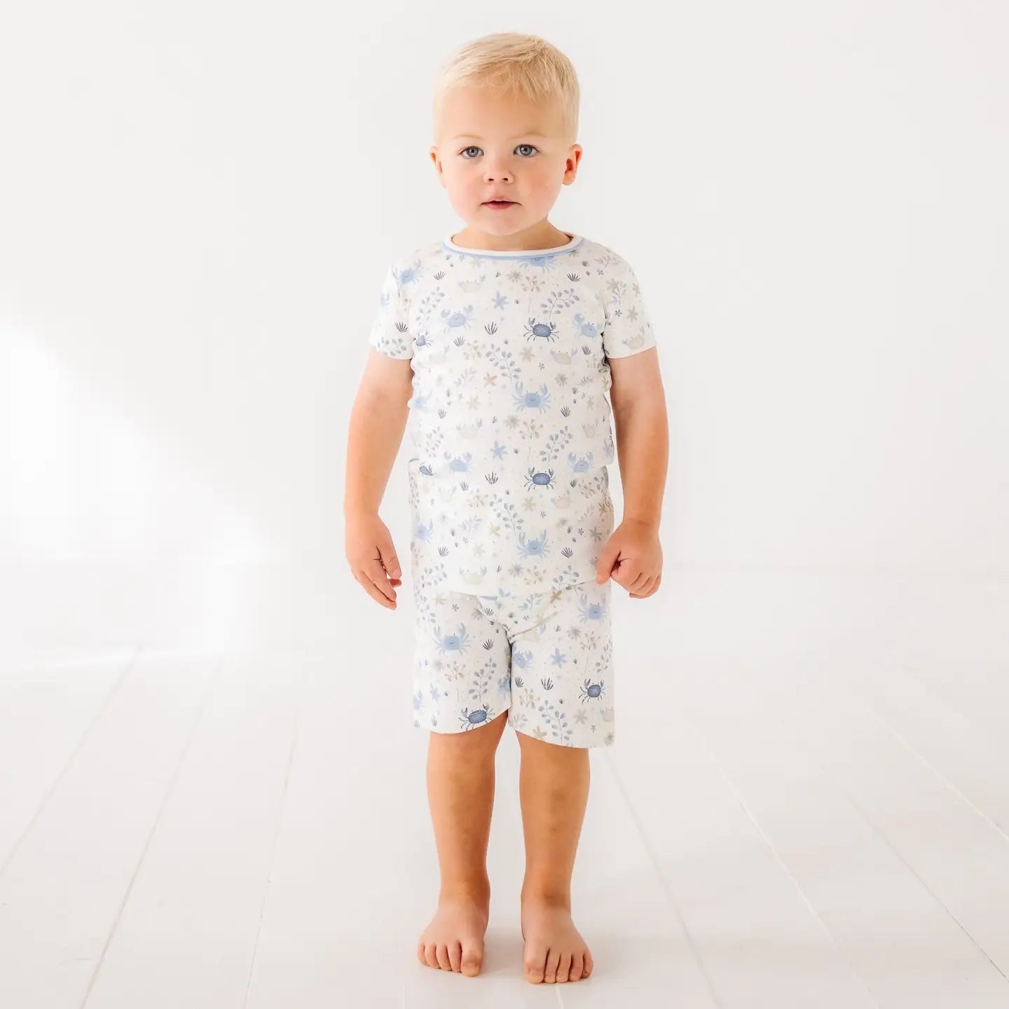 Crabby Cove Short Pajama Set- Sky