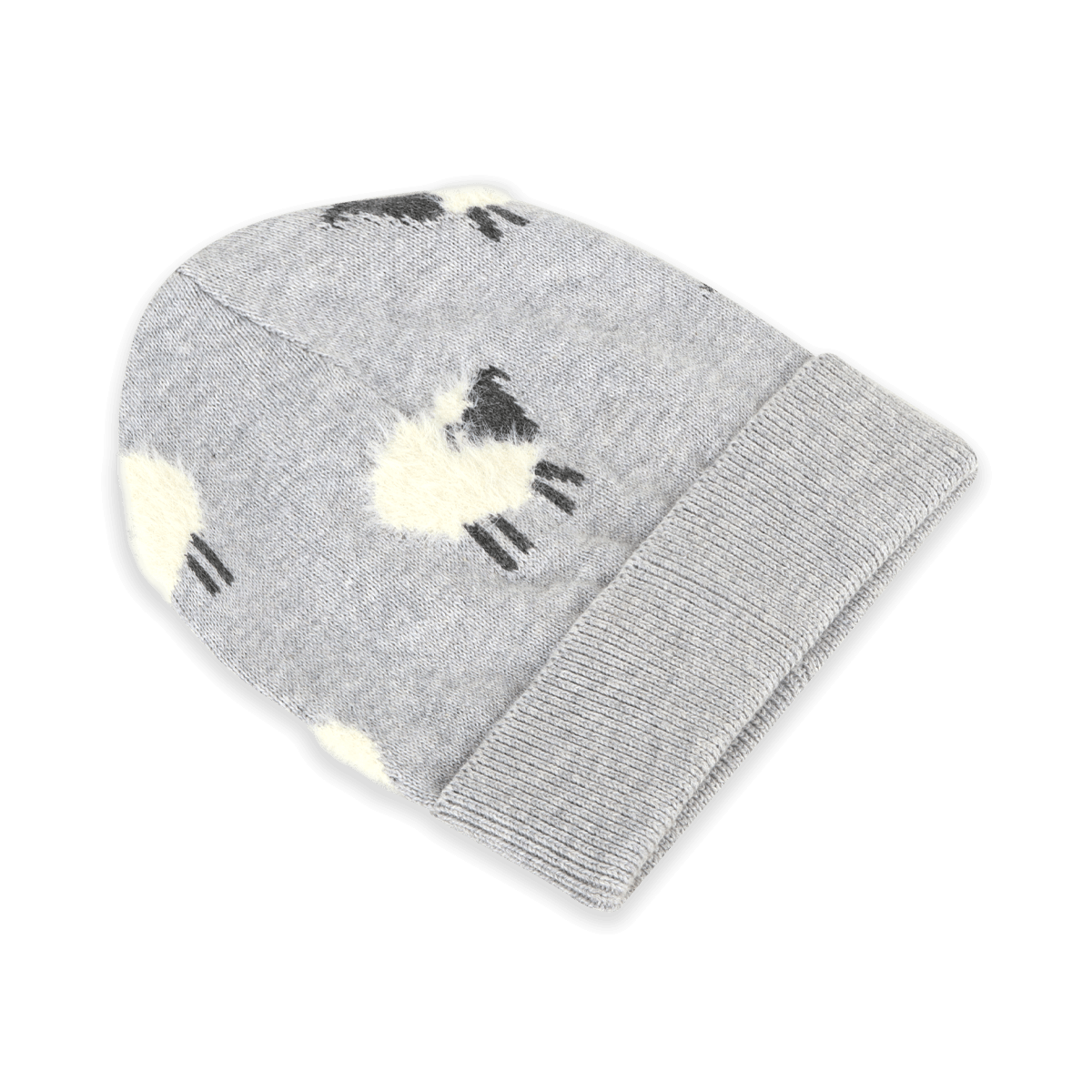 Furry Sheep Knit Round Baby Beanie (Organic Cotton)