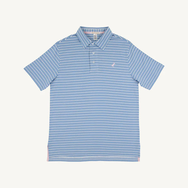 The Beaufort Bonnet Company Prim & Proper Polo Sumner County Stripe Sunrise Blvd Blue