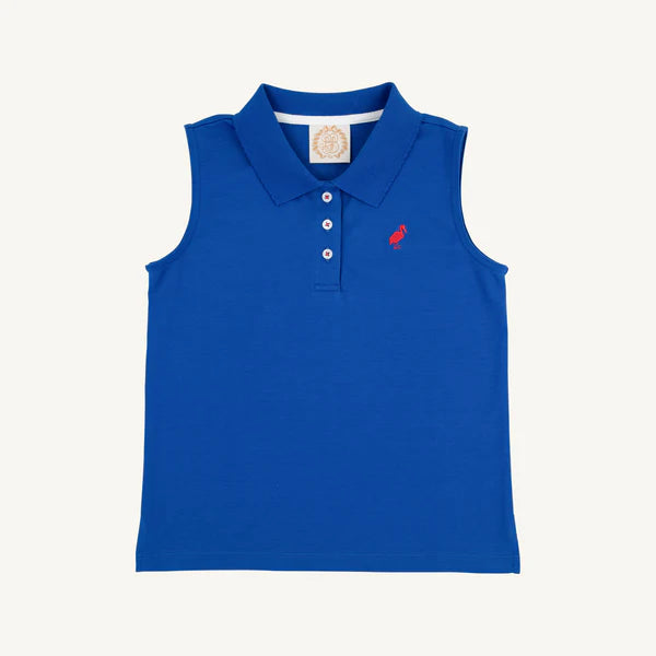 The Beaufort Bonnet Company Sleeveless Anna Price Polo- Rockefeller Royal/Richmond Red