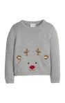 Little English Pocket Intarsia Sweater Reindeer
