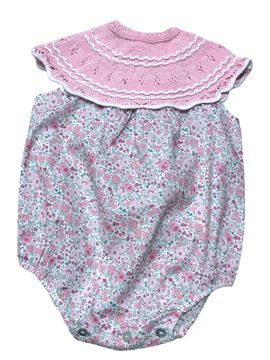 Pink Floral Bubble with Pink Knit