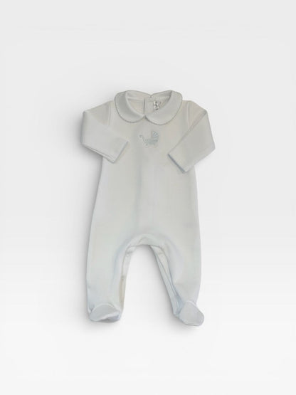 Mi Lucero Pima Footie with Pram Embroidery and Cardigan Set