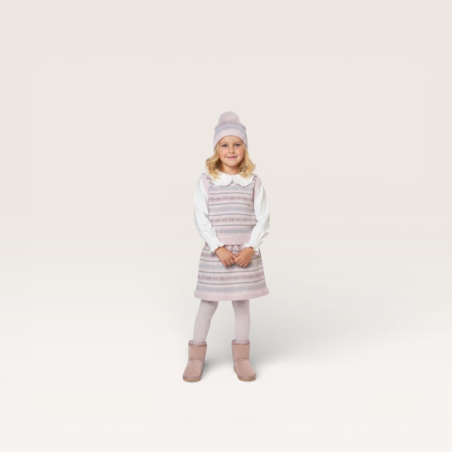 Mi Lucero Pink Fair Isle Vest