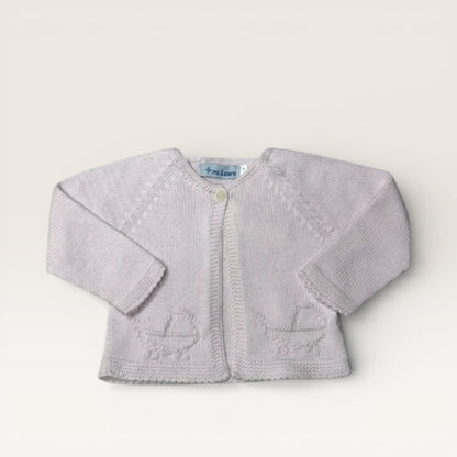 Mi Lucero Pima Footie with Pram Embroidery and Cardigan Set