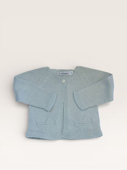 Mi Lucero Pima Footie with Pram Embroidery and Cardigan Set