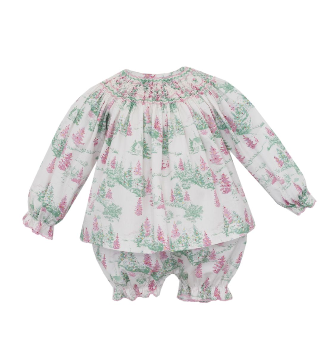 Anavini Noel Xmas Toile- Pink and Green Bishop Set