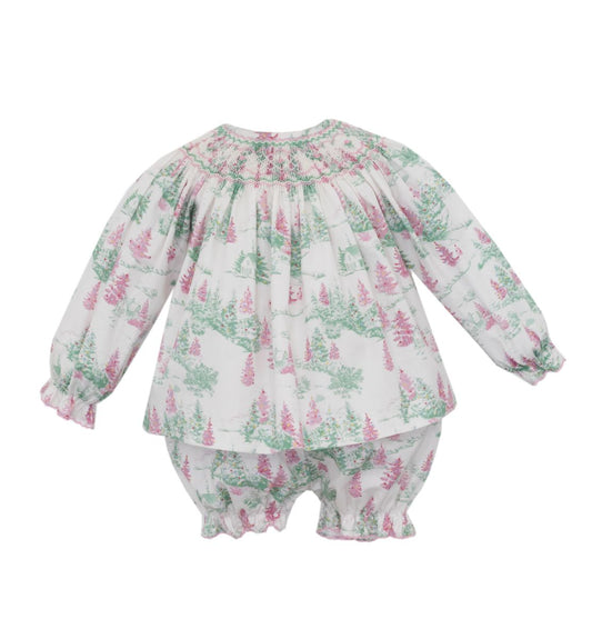 Anavini Noel Xmas Toile- Pink and Green Bishop Set