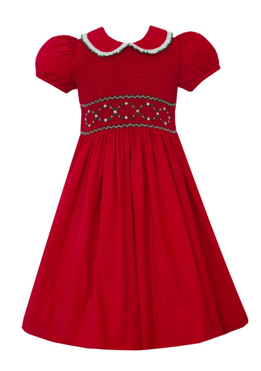 Anavini Emily Red Corduroy Dress