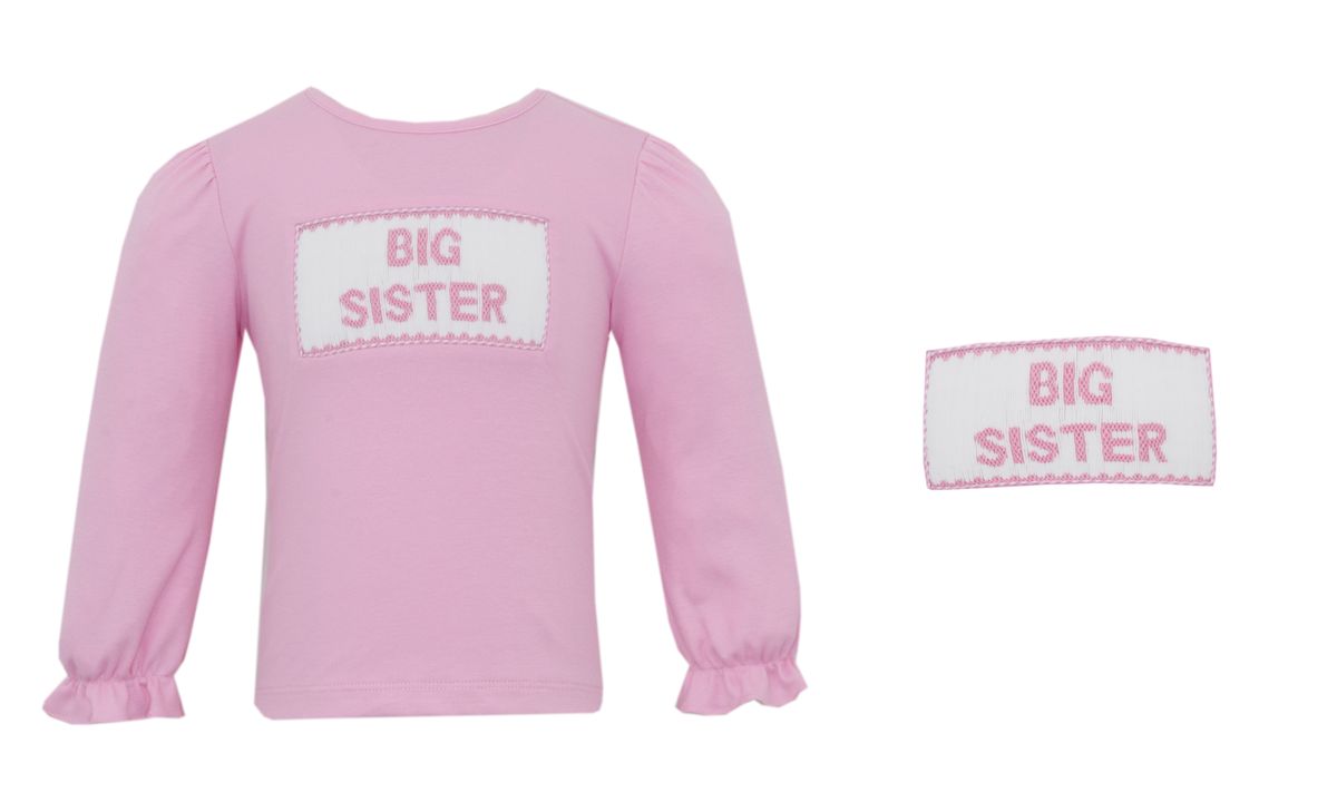 Anavini Big Sister Long Sleeve Knit Shirt, Pink